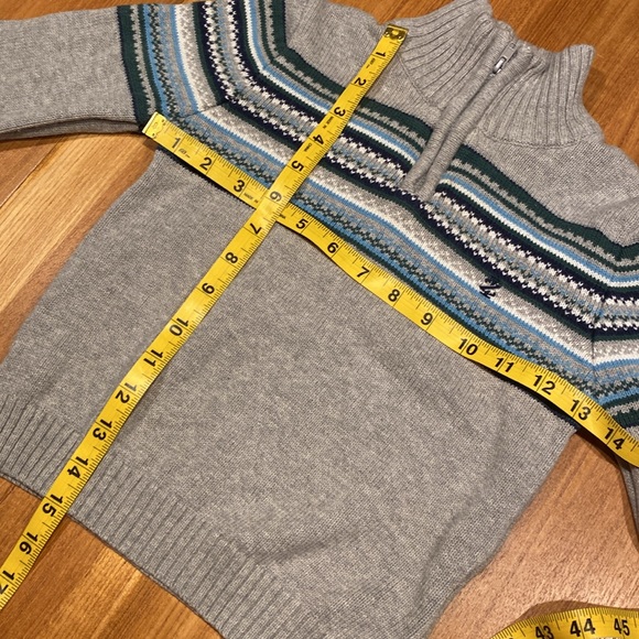 IZOD Kids 1/4 Zip Sweater with Colorful Knit Detailing Front Back Size 4/5 EUC - Picture 7 of 7